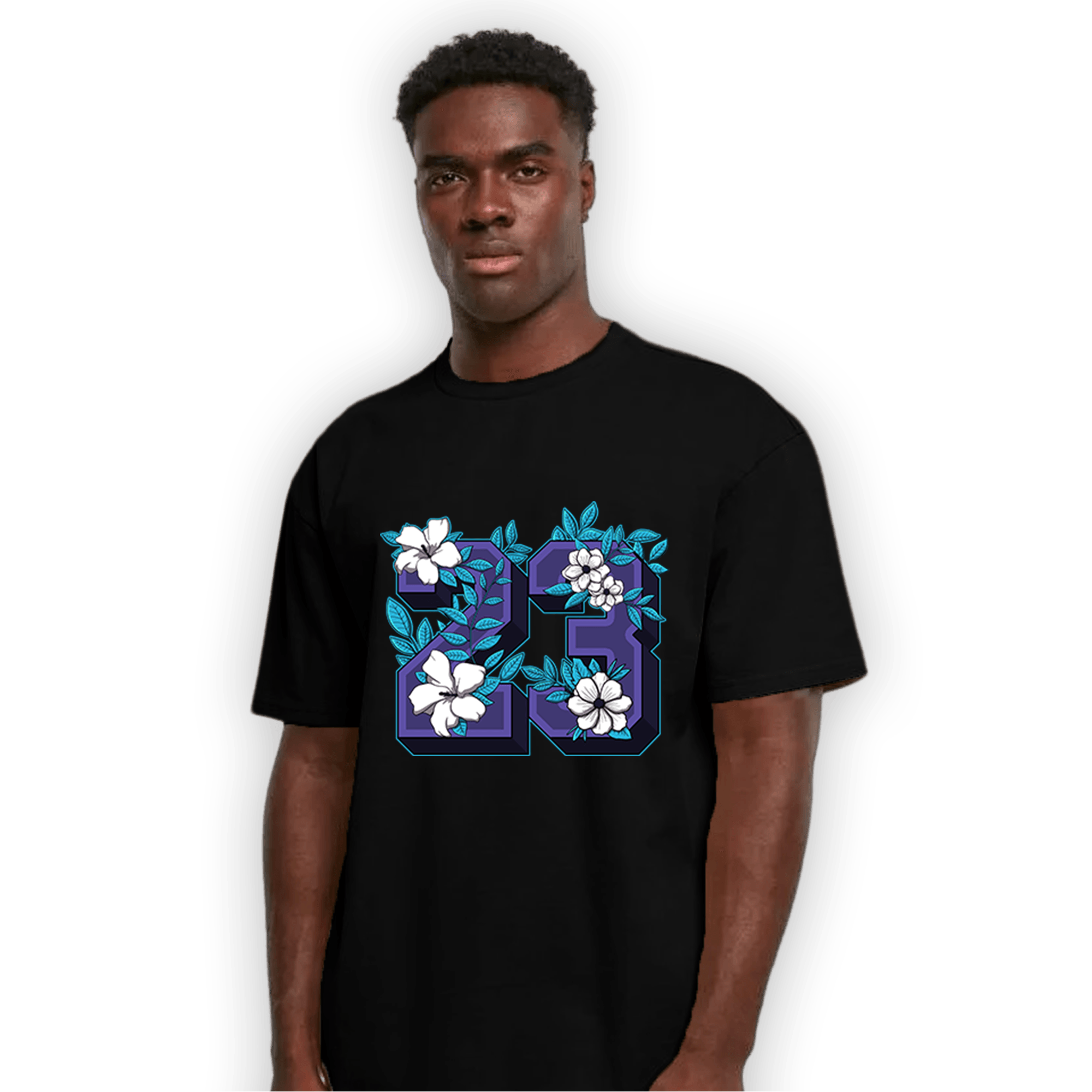 Aqua 6s T Shirt Match 23 Floral - NastyJamz