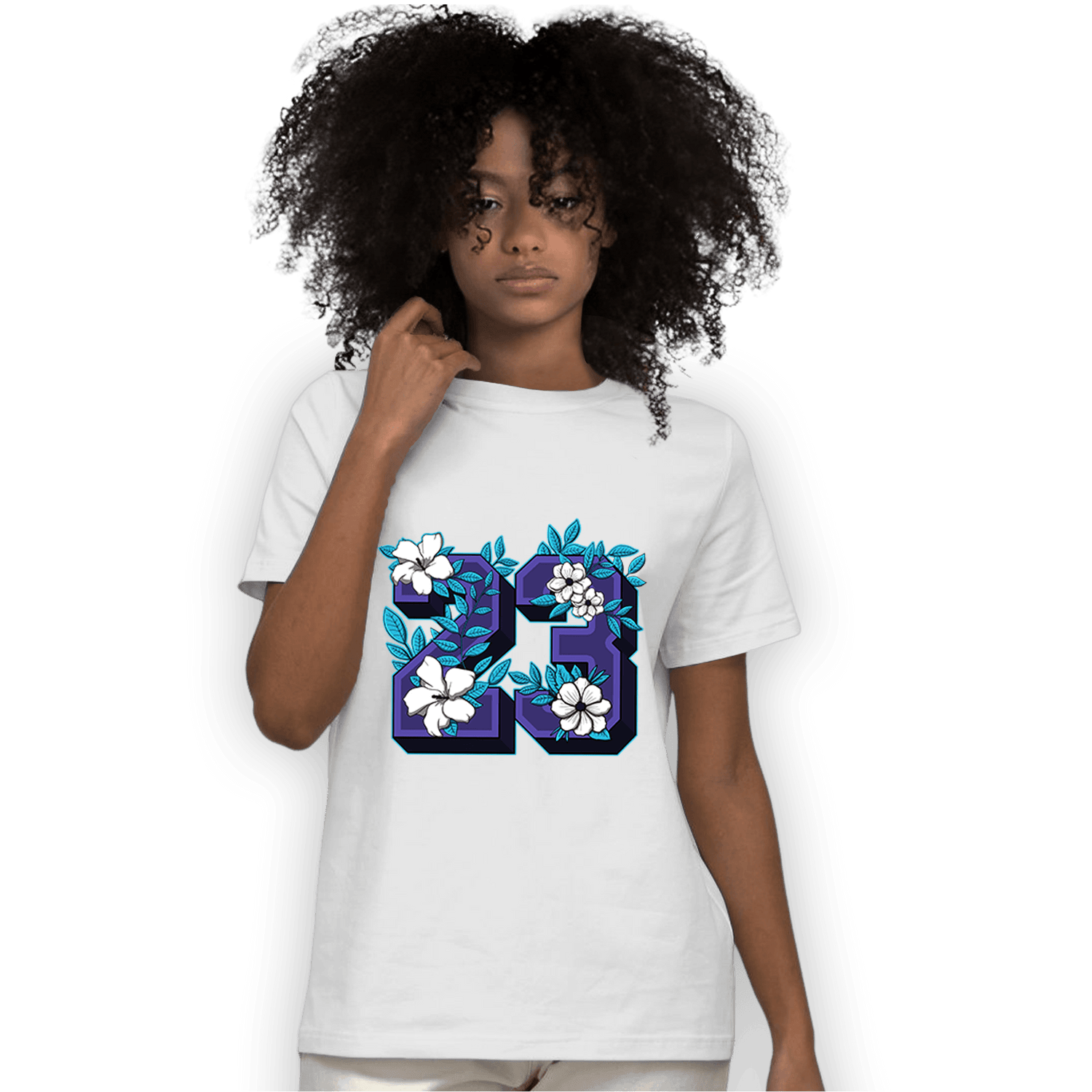 Aqua 6s T Shirt Match 23 Floral - NastyJamz