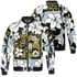 Blue Grey 13s Jacket Match 23 Floral 3D All-Over Print Flowers - NastyJamz