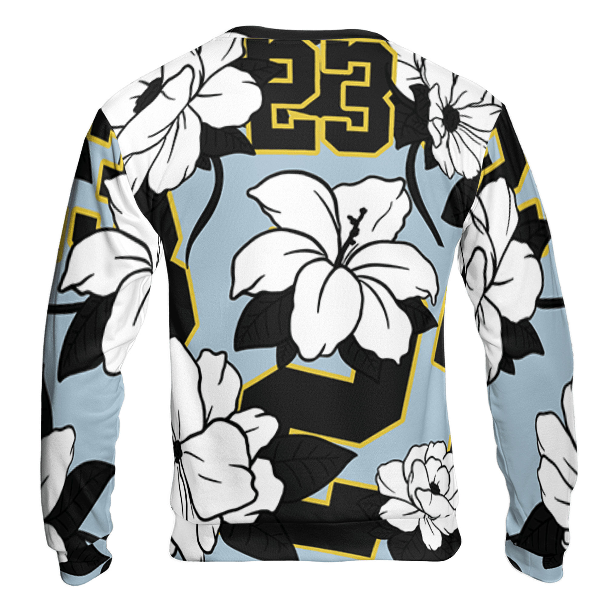 Blue Grey 13s Sweatshirt Match 23 Floral 3D All-Over Print Flowers - NastyJamz