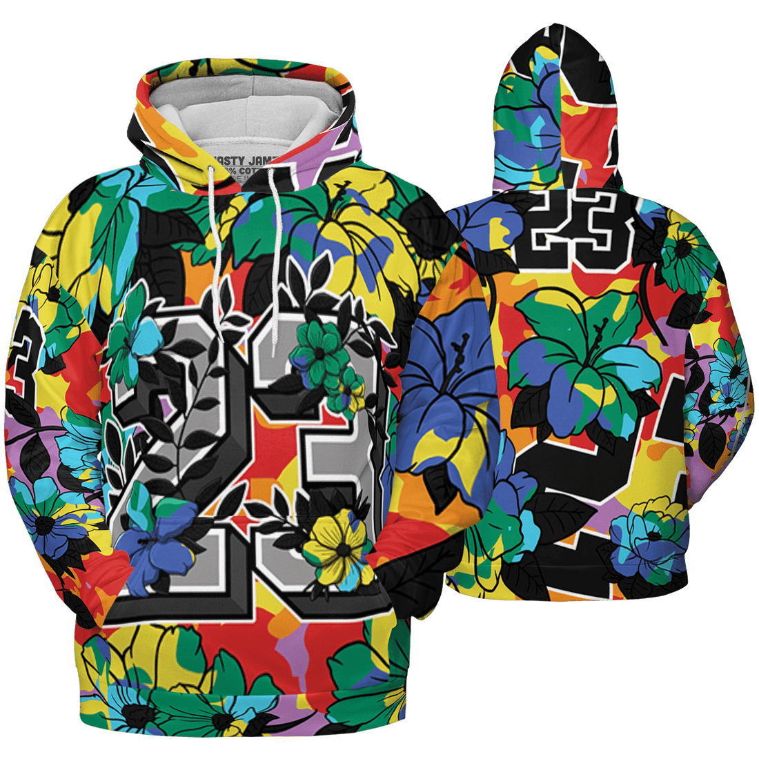 Mid GS Six Championships 1s Hoodie Match 23 Floral 3D All-Over Print Flowers - NastyJamz