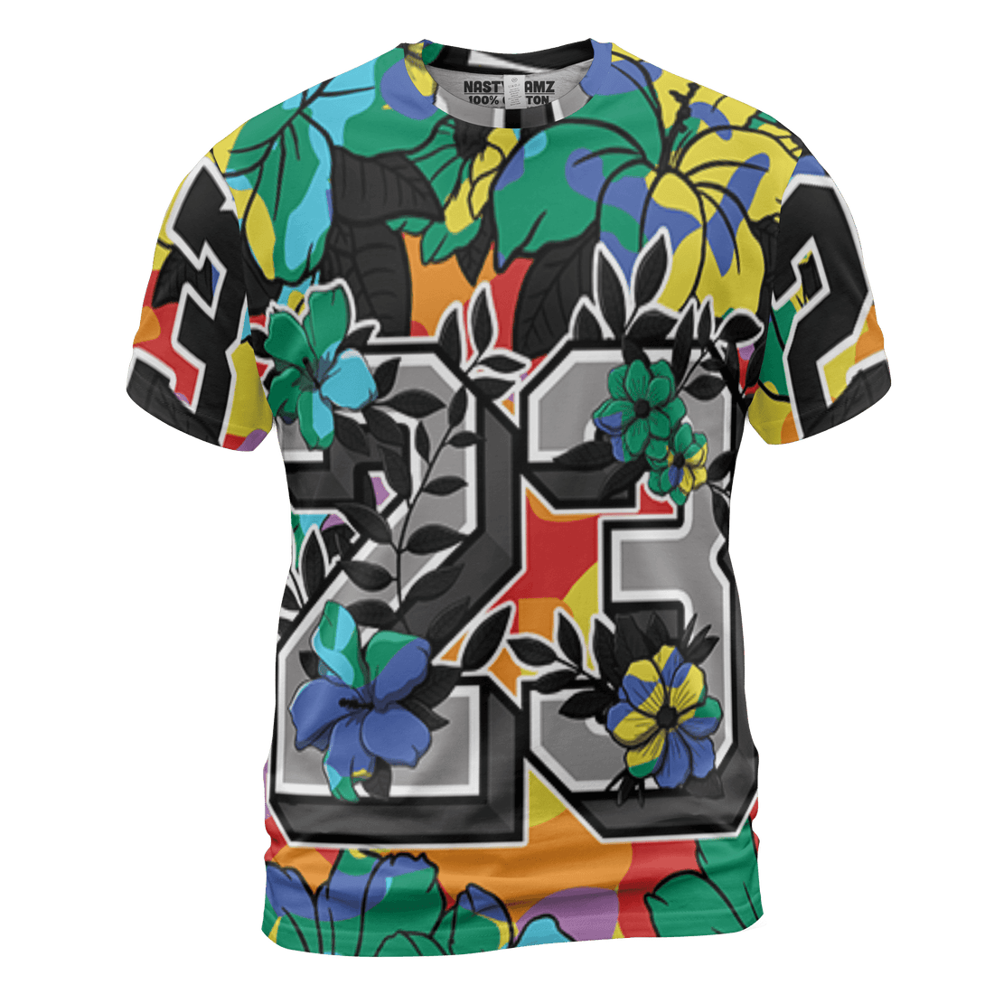 Mid GS Six Championships 1s T Shirt Match 23 Floral 3D All-Over Print Flowers - NastyJamz