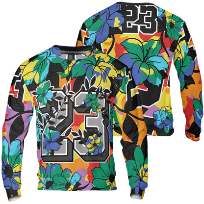 Mid GS Six Championships 1s Sweatshirt Match 23 Floral 3D All-Over Print Flowers - NastyJamz