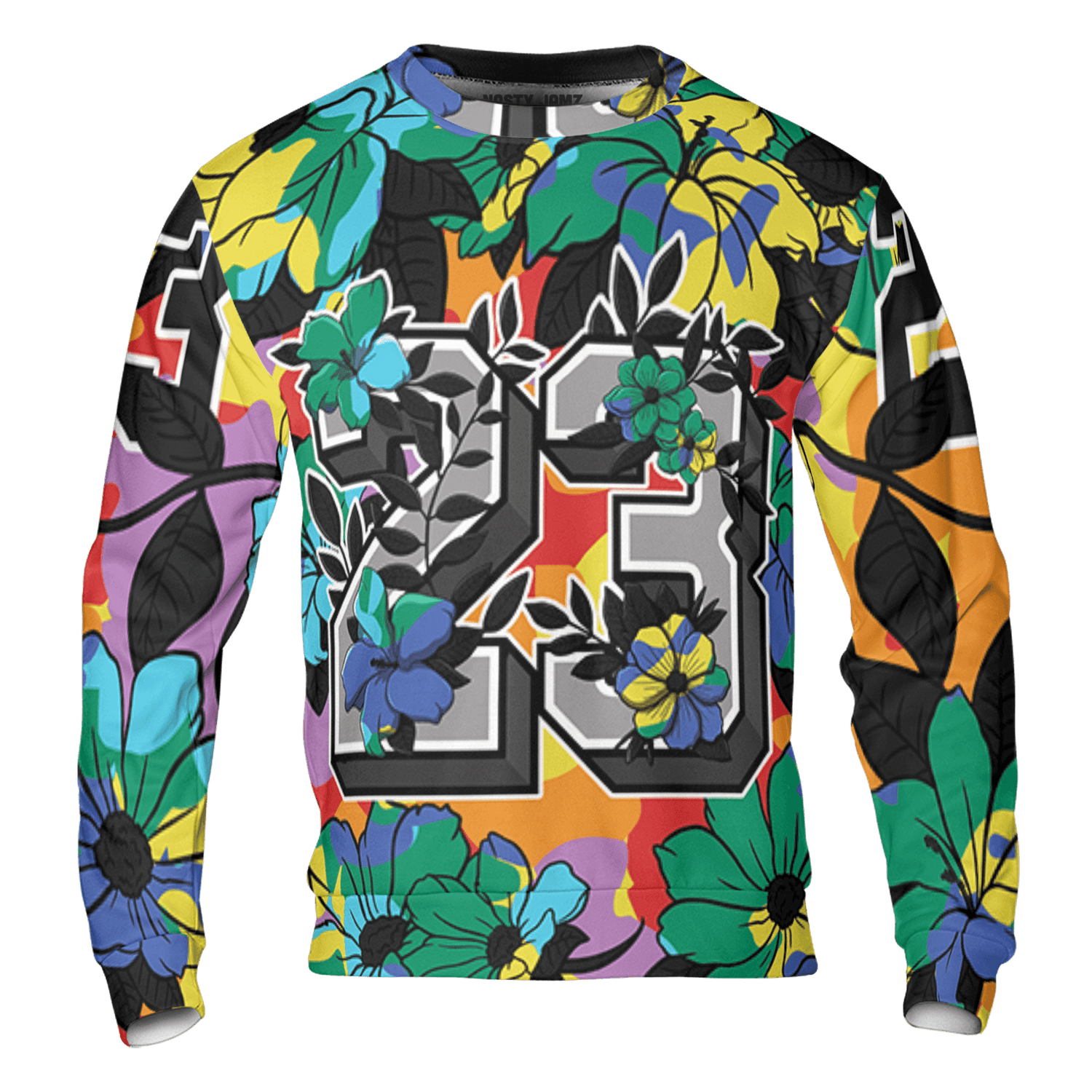 Mid GS Six Championships 1s Sweatshirt Match 23 Floral 3D All-Over Print Flowers - NastyJamz