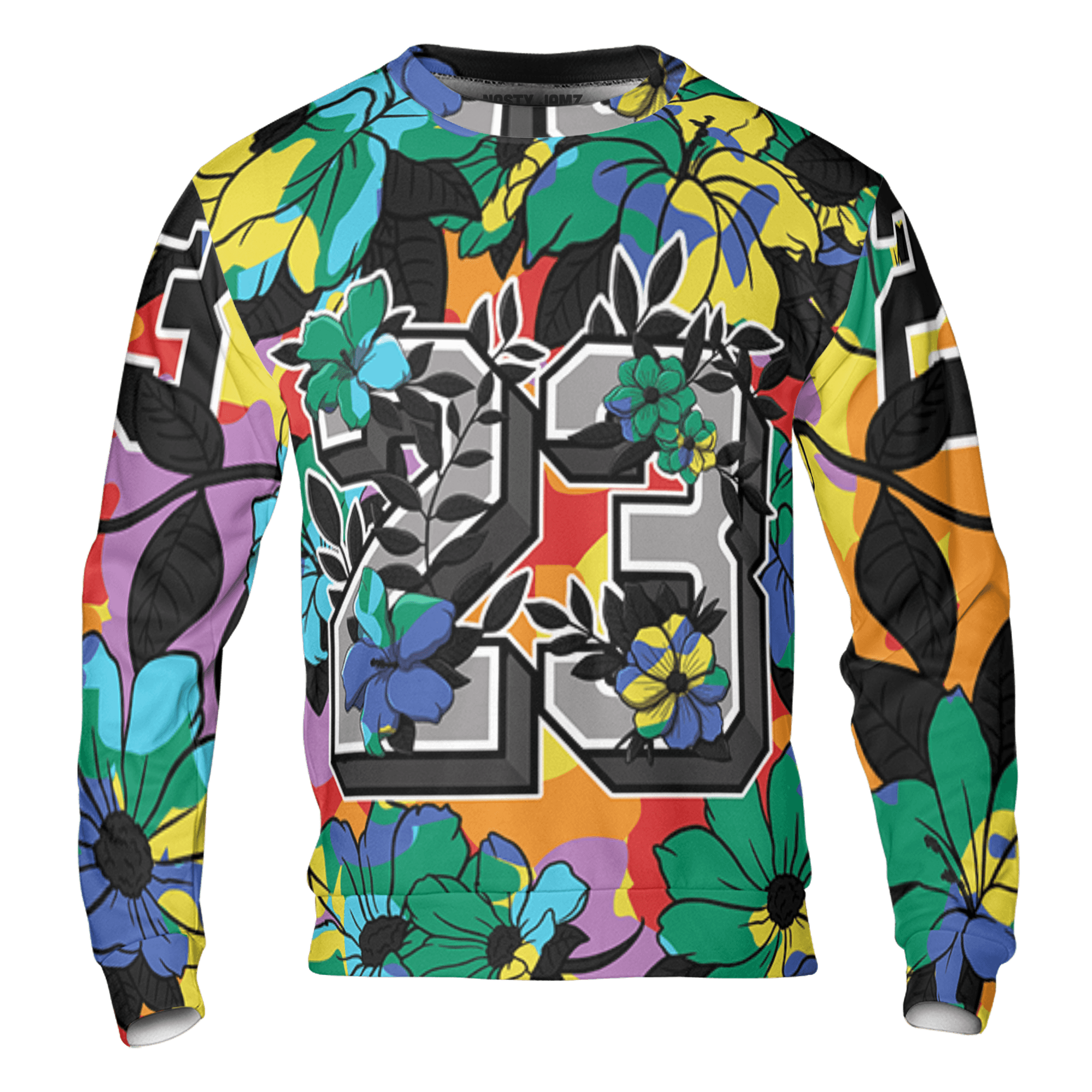 Mid GS Six Championships 1s Sweatshirt Match 23 Floral 3D All-Over Print Flowers - NastyJamz