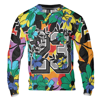 Mid GS Six Championships 1s Sweatshirt Match 23 Floral 3D All-Over Print Flowers - NastyJamz