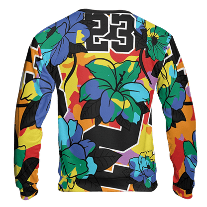 Mid GS Six Championships 1s Sweatshirt Match 23 Floral 3D All-Over Print Flowers - NastyJamz