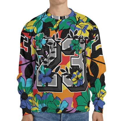 Mid GS Six Championships 1s Sweatshirt Match 23 Floral 3D All-Over Print Flowers - NastyJamz