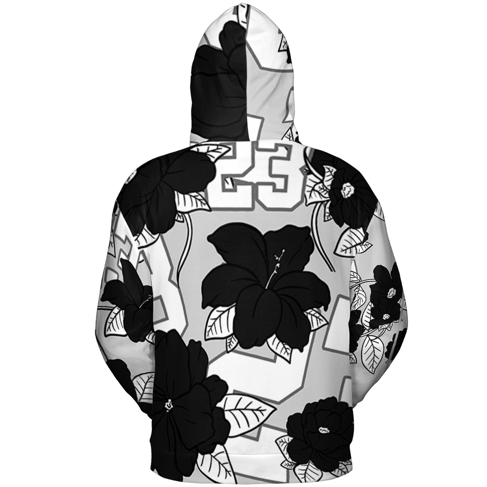 Retro High OG Black White 1s Hoodie Match 23 Floral 3D All-Over Print Flowers - NastyJamz