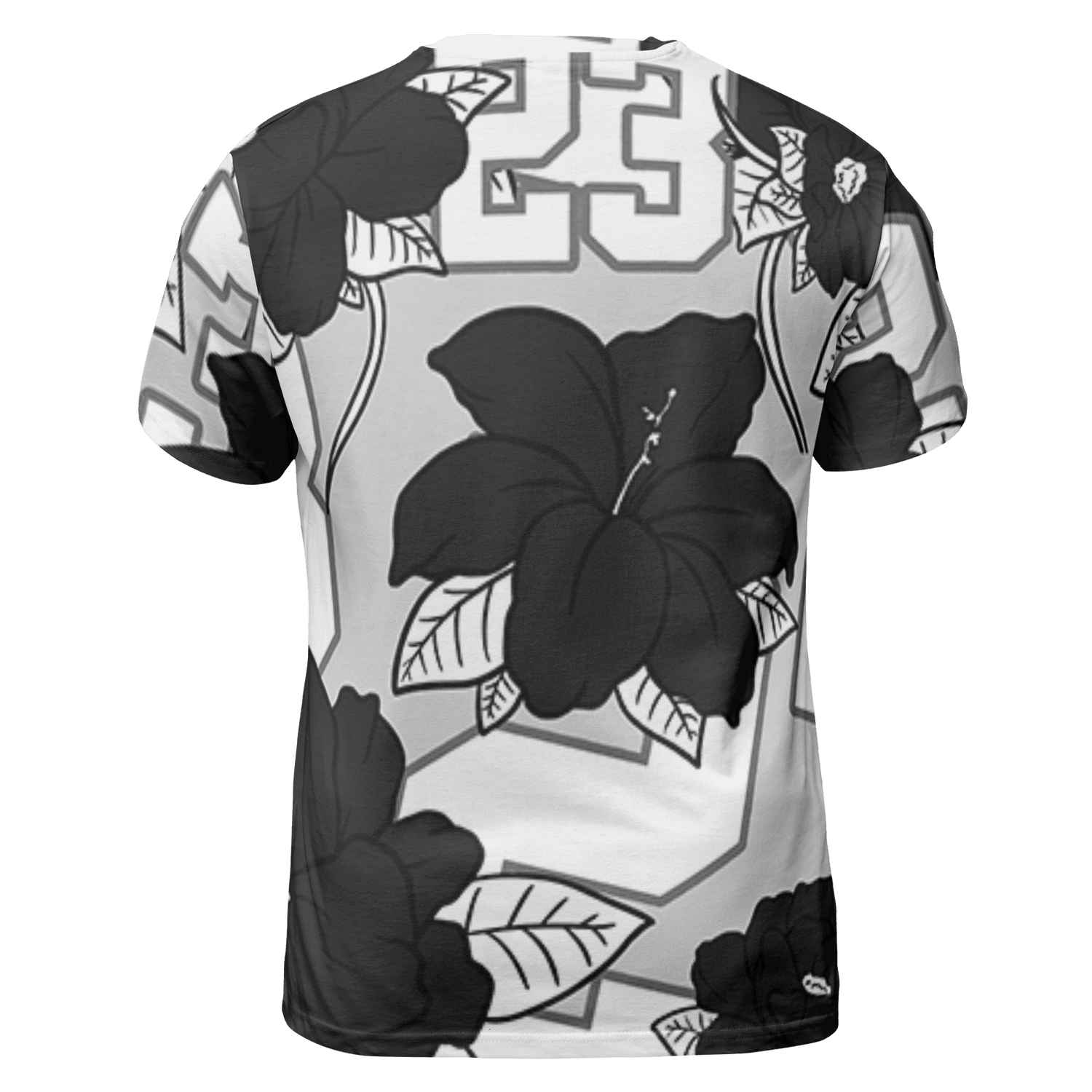 Retro High OG Black White 1s T Shirt Match 23 Floral 3D All-Over Print Flowers - NastyJamz