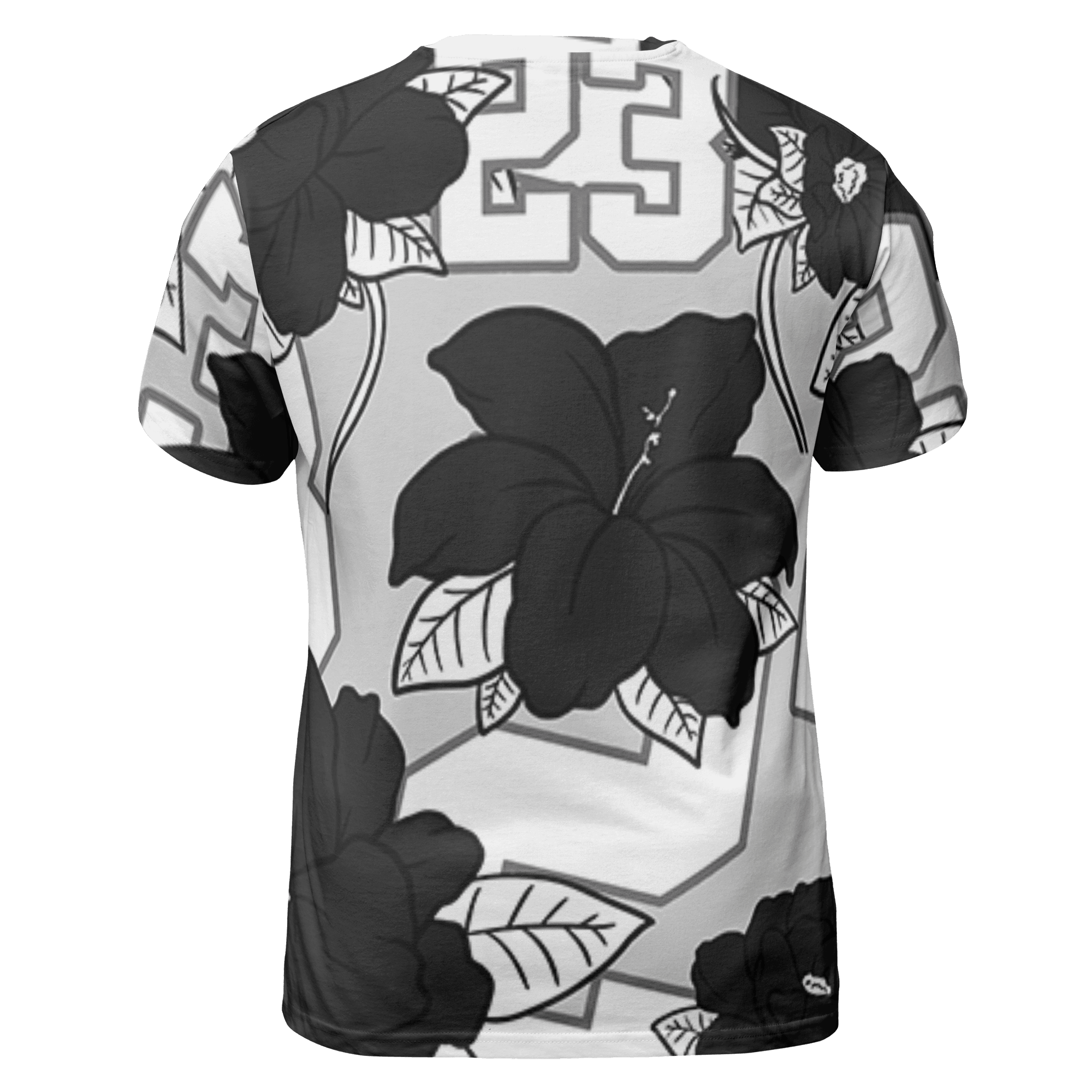 Retro High OG Black White 1s T Shirt Match 23 Floral 3D All-Over Print Flowers - NastyJamz