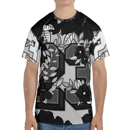 Retro High OG Black White 1s T Shirt Match 23 Floral 3D All-Over Print Flowers - NastyJamz