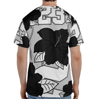 Retro High OG Black White 1s T Shirt Match 23 Floral 3D All-Over Print Flowers - NastyJamz