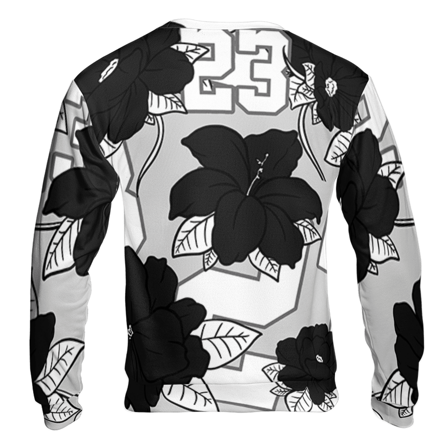 Retro High OG Black White 1s Sweatshirt Match 23 Floral 3D All-Over Print Flowers - NastyJamz