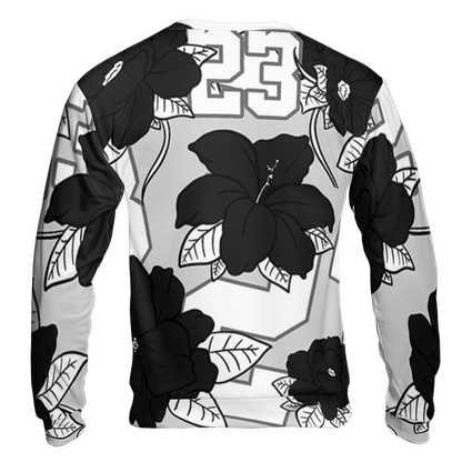 Retro High OG Black White 1s Sweatshirt Match 23 Floral 3D All-Over Print Flowers - NastyJamz