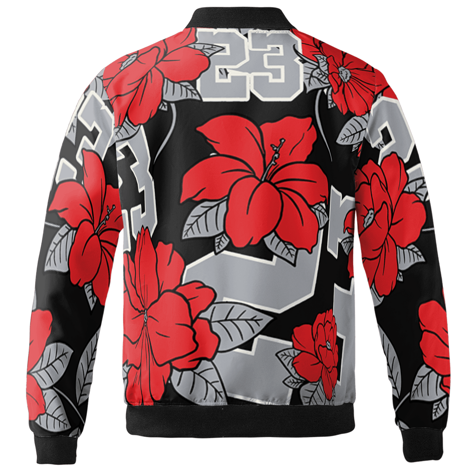 Bred Reimagined 4s Jacket Match 23 Floral 3D All-Over Print Flowers - NastyJamz