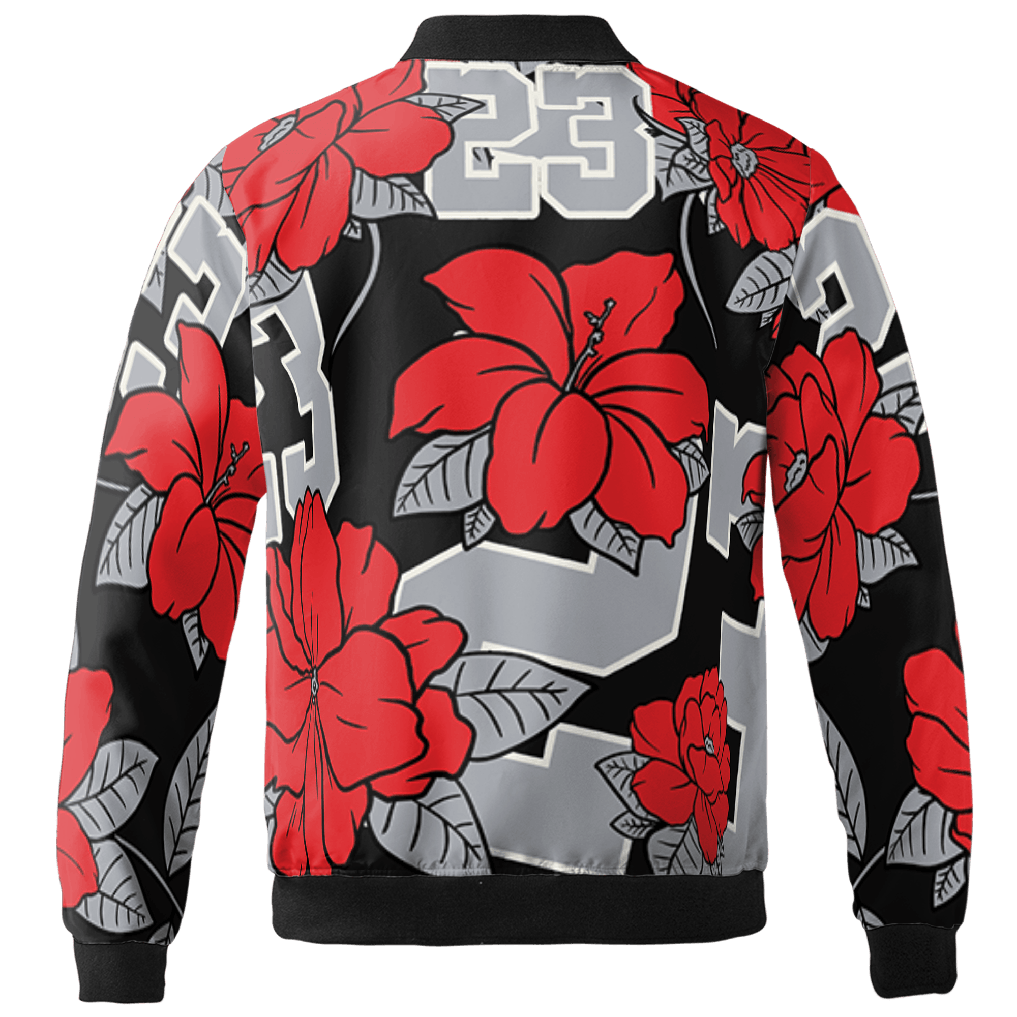 Bred Reimagined 4s Jacket Match 23 Floral 3D All-Over Print Flowers - NastyJamz