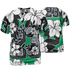 Lucky Green 5s T Shirt Match 23 Floral 3D All-Over Print Flowers - NastyJamz