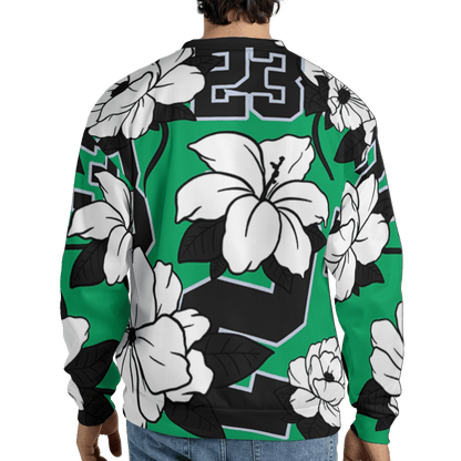 Lucky Green 5s Sweatshirt Match 23 Floral 3D All-Over Print Flowers - NastyJamz