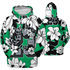 Lucky Green 5s Hoodie Match 23 Floral 3D All-Over Print Flowers - NastyJamz