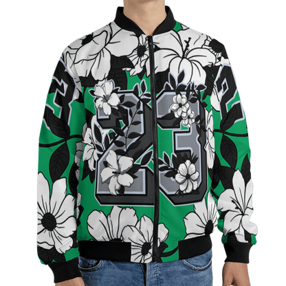 Lucky Green 5s Jacket Match 23 Floral 3D All-Over Print Flowers - NastyJamz
