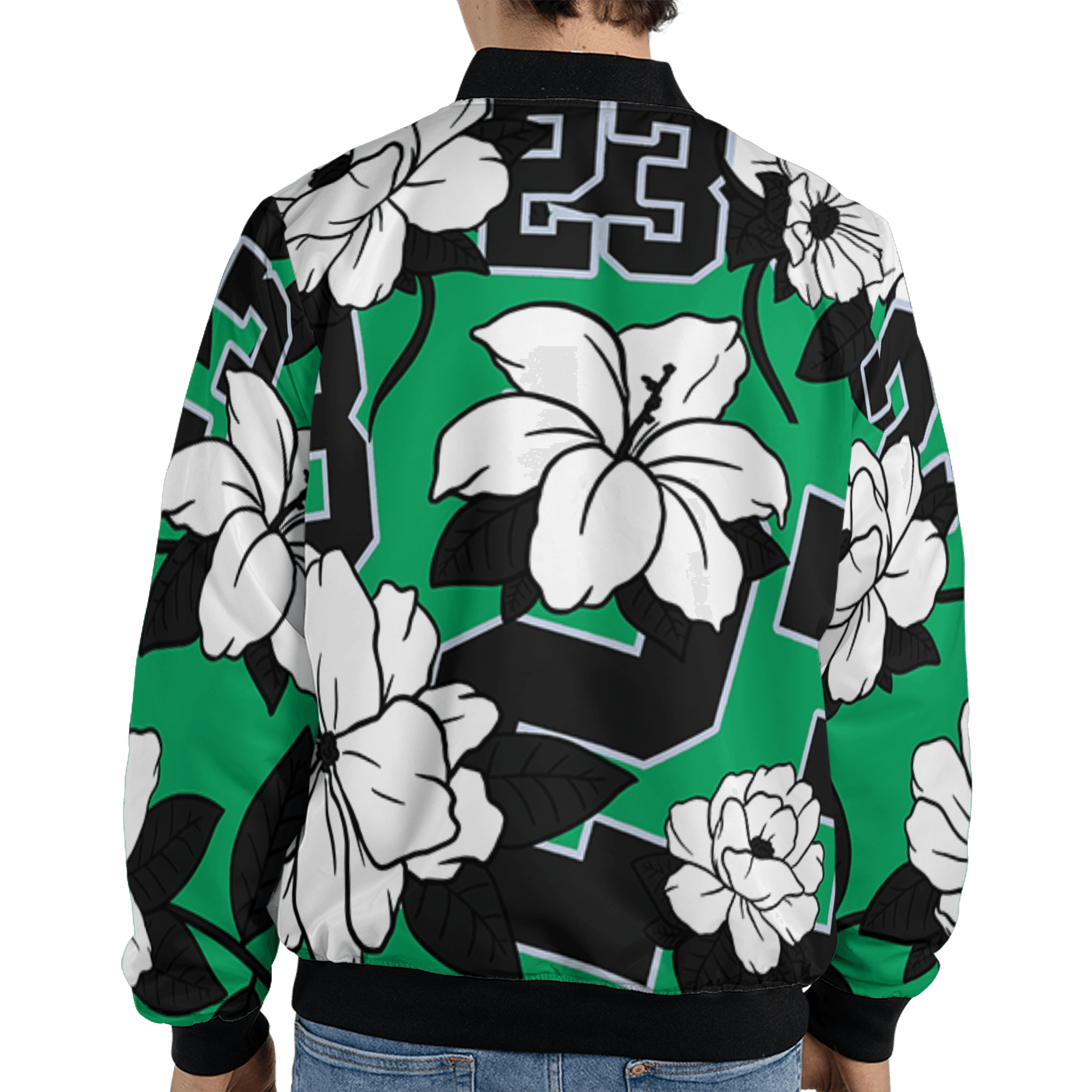 Lucky Green 5s Jacket Match 23 Floral 3D All-Over Print Flowers - NastyJamz