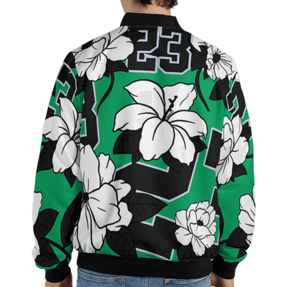 Lucky Green 5s Jacket Match 23 Floral 3D All-Over Print Flowers - NastyJamz
