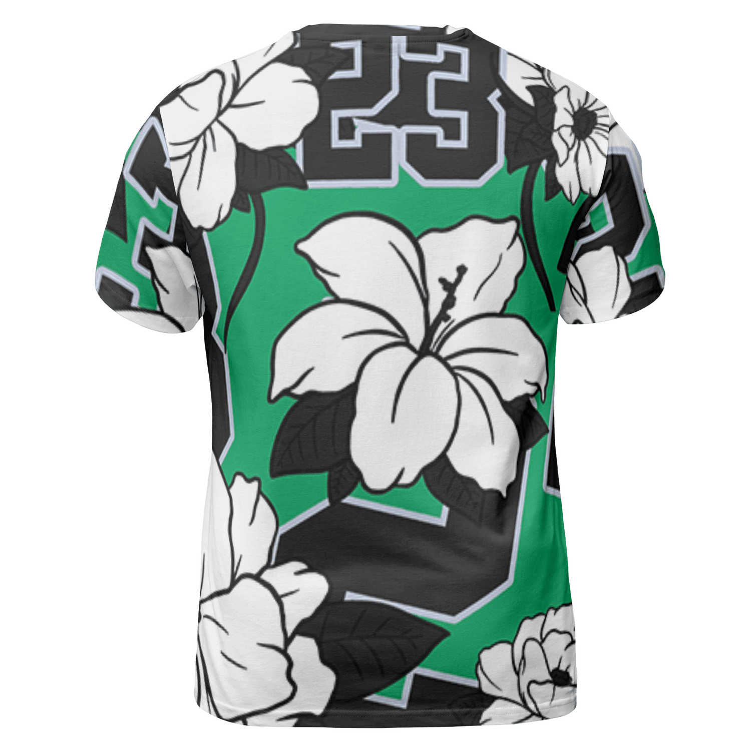 Lucky Green 5s T Shirt Match 23 Floral 3D All-Over Print Flowers - NastyJamz