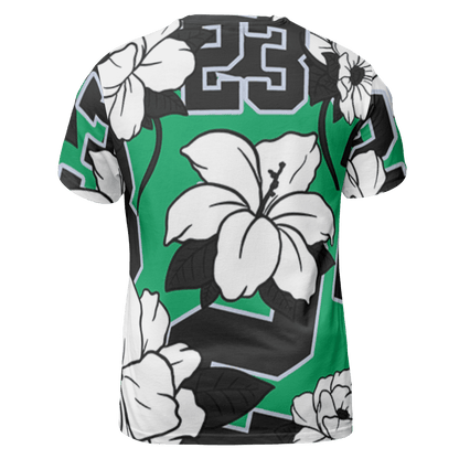 Lucky Green 5s T Shirt Match 23 Floral 3D All-Over Print Flowers - NastyJamz