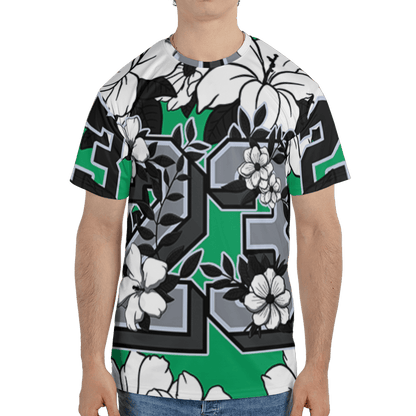 Lucky Green 5s T Shirt Match 23 Floral 3D All-Over Print Flowers - NastyJamz