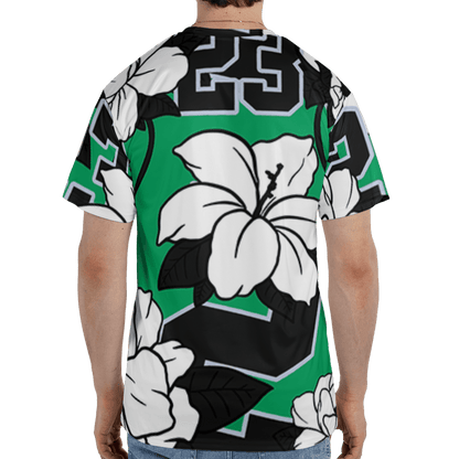Lucky Green 5s T Shirt Match 23 Floral 3D All-Over Print Flowers - NastyJamz