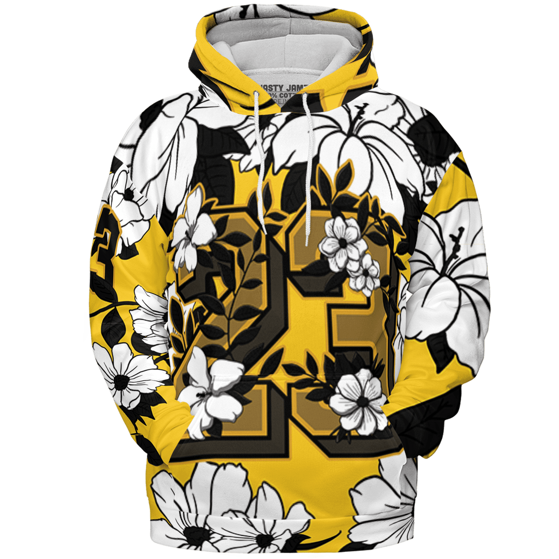 Yellow Ochre 6s Hoodie Match 23 Floral 3D All-Over Print Flowers - NastyJamz