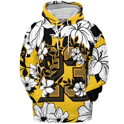 Yellow Ochre 6s Hoodie Match 23 Floral 3D All-Over Print Flowers - NastyJamz