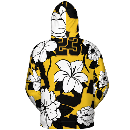 Yellow Ochre 6s Hoodie Match 23 Floral 3D All-Over Print Flowers - NastyJamz
