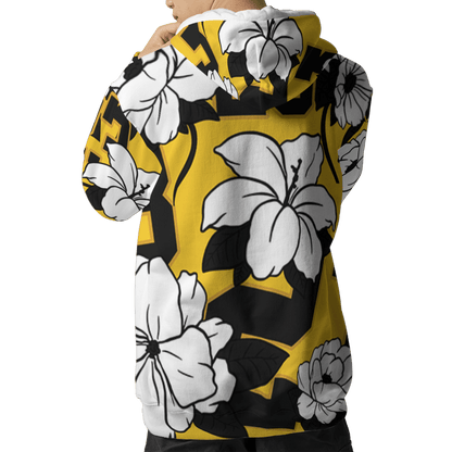 Yellow Ochre 6s Hoodie Match 23 Floral 3D All-Over Print Flowers - NastyJamz