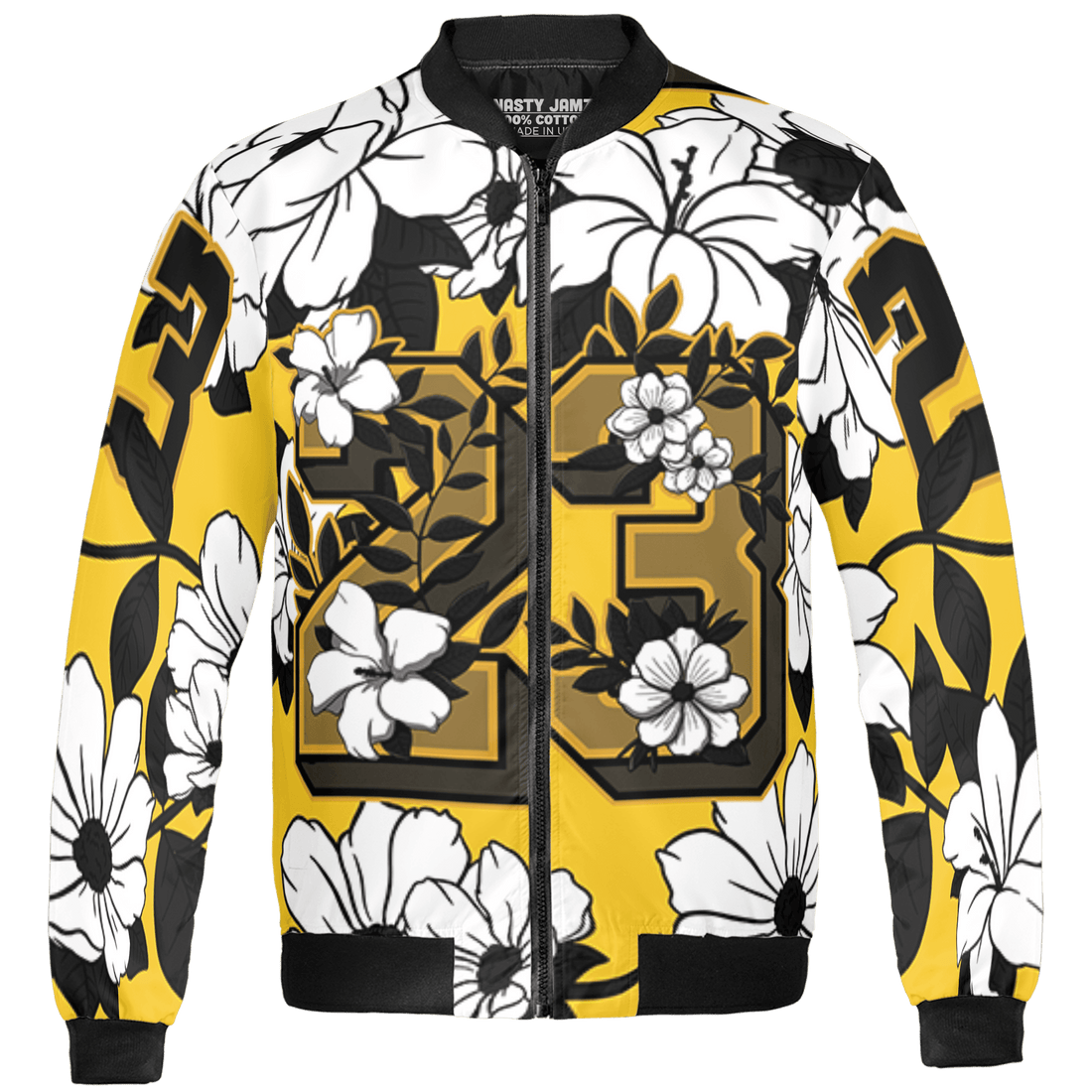Yellow Ochre 6s Jacket Match 23 Floral 3D All-Over Print Flowers - NastyJamz
