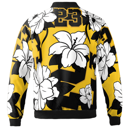 Yellow Ochre 6s Jacket Match 23 Floral 3D All-Over Print Flowers - NastyJamz