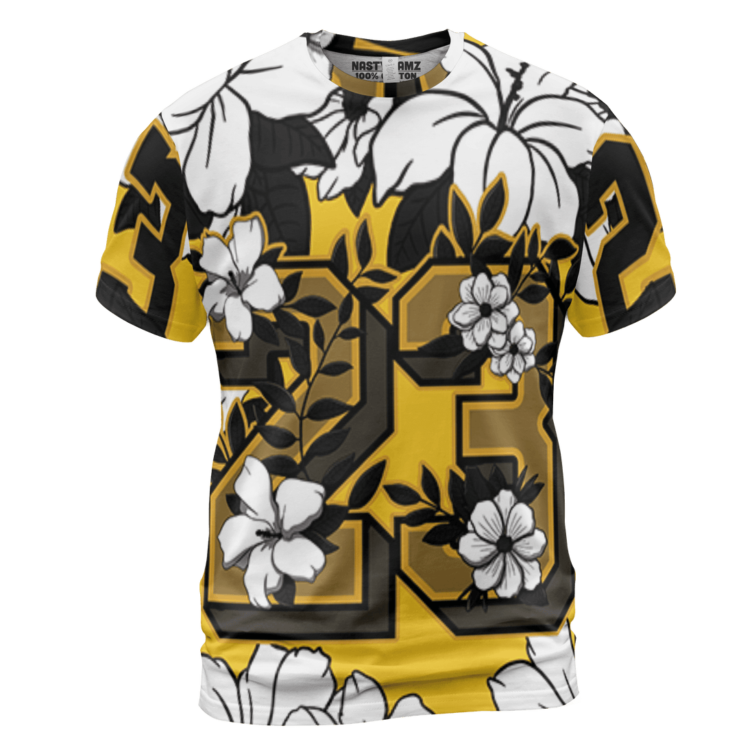 Yellow Ochre 6s T Shirt Match 23 Floral 3D All-Over Print Flowers - NastyJamz