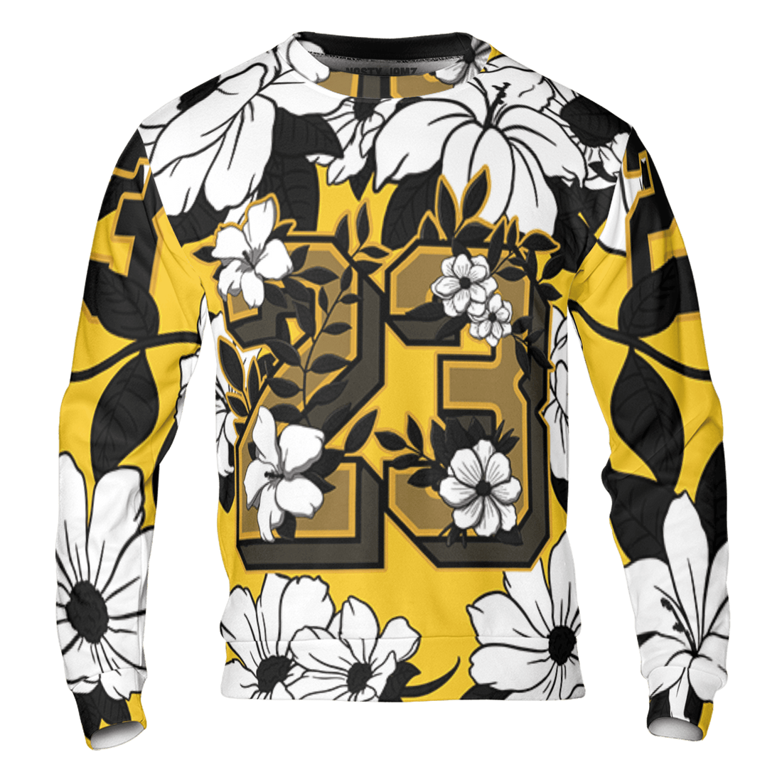Yellow Ochre 6s Sweatshirt Match 23 Floral 3D All-Over Print Flowers - NastyJamz