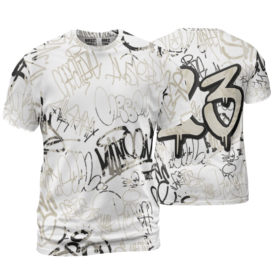 Gratitude 11s T Shirt Match 23 Hiphop 3D All-Over Print Graffiti Pattern - NastyJamz