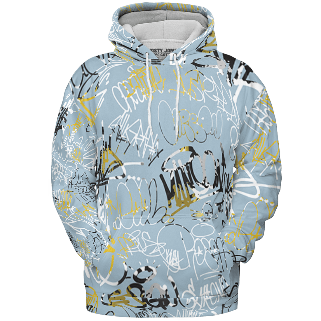 Blue Grey 13s Hoodie Match 23 Hiphop 3D All-Over Print Graffiti Pattern - NastyJamz