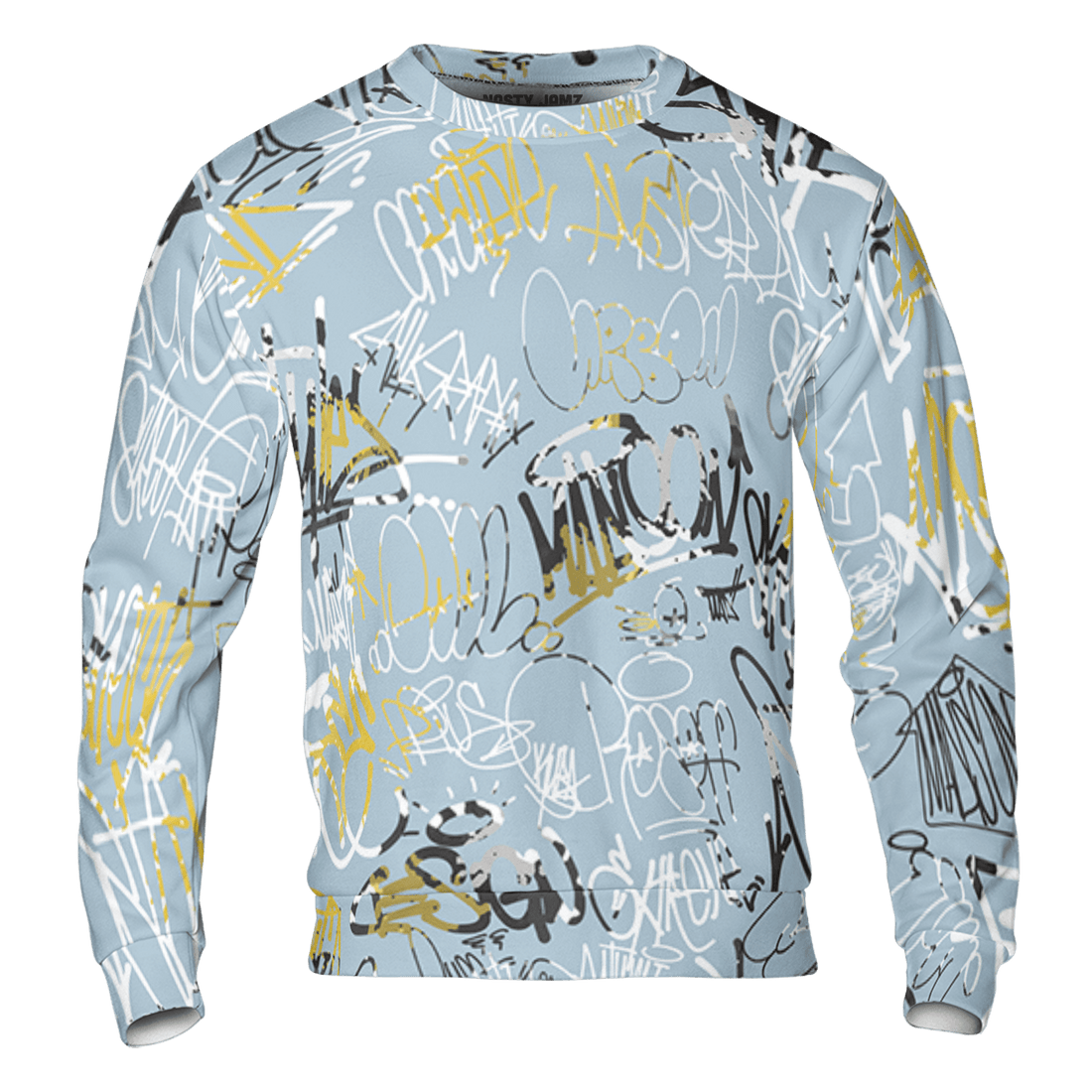 Blue Grey 13s Sweatshirt Match 23 Hiphop 3D All-Over Print Graffiti Pattern - NastyJamz