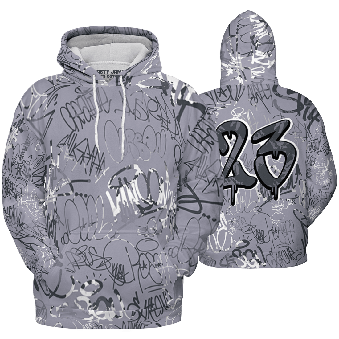 Stealth 14s Hoodie Match 23 Hiphop 3D All-Over Print Graffiti Pattern - NastyJamz