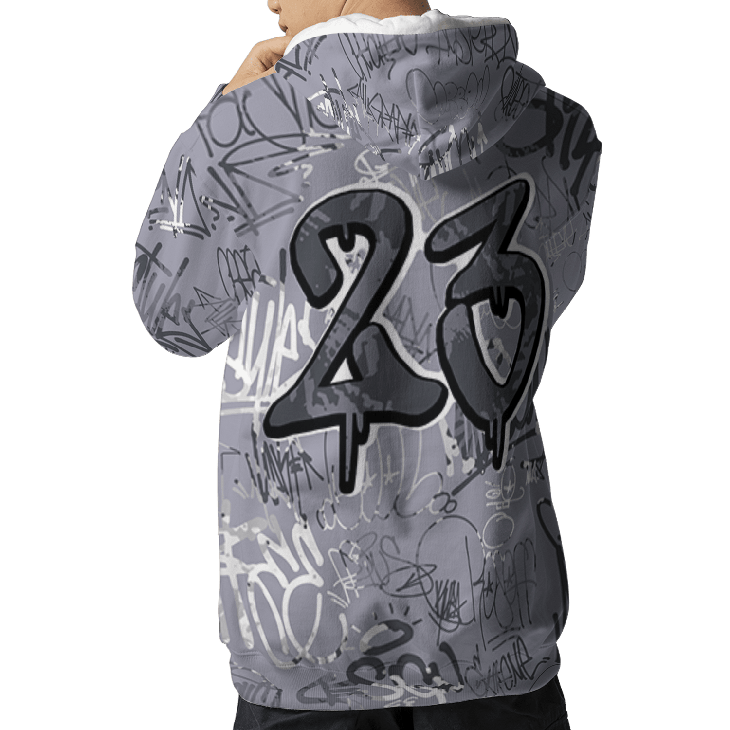 Stealth 14s Hoodie Match 23 Hiphop 3D All-Over Print Graffiti Pattern - NastyJamz