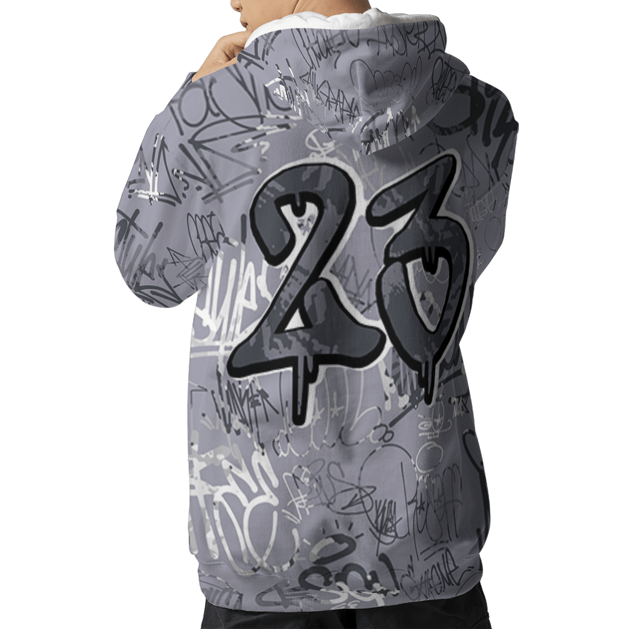 Stealth 14s Hoodie Match 23 Hiphop 3D All-Over Print Graffiti Pattern - NastyJamz