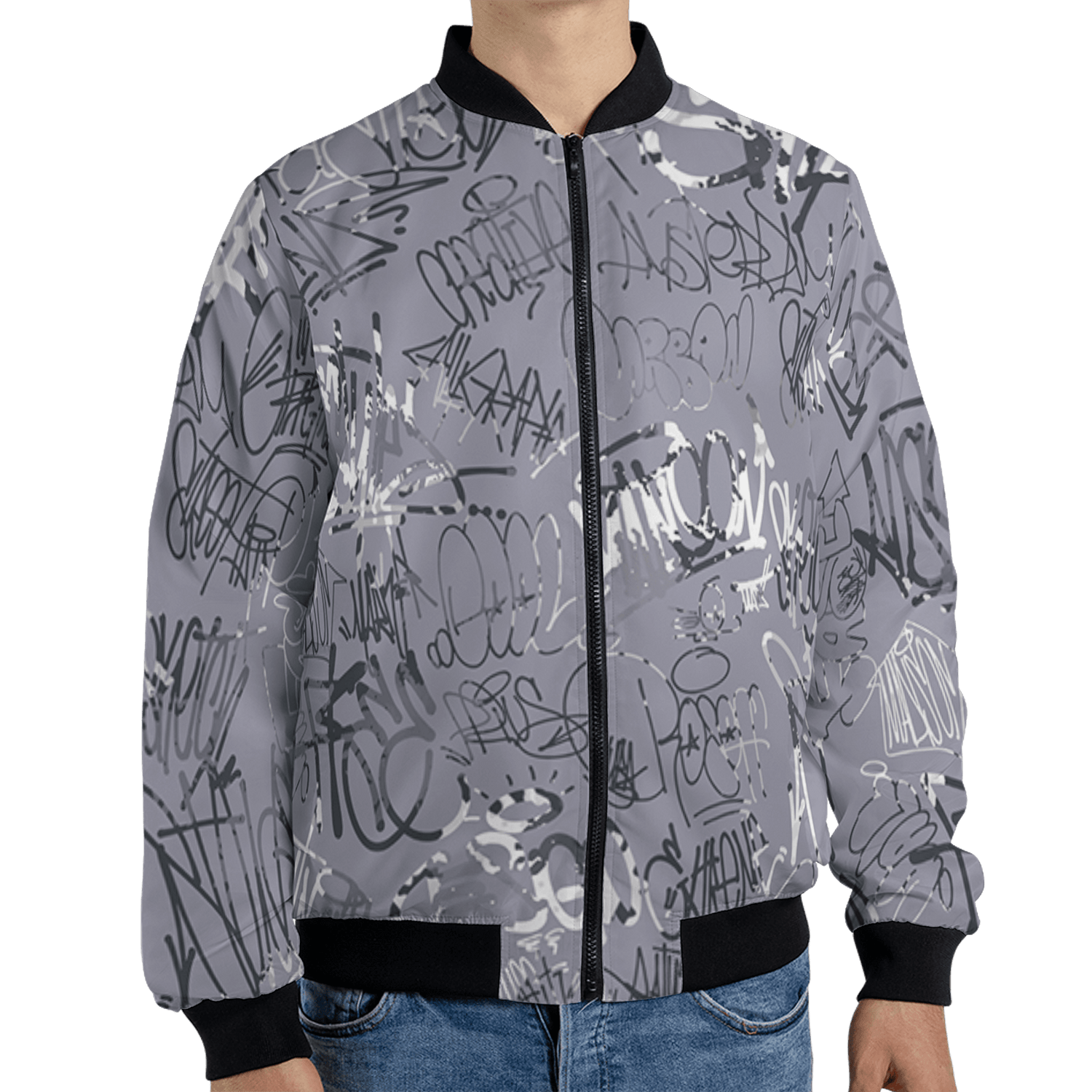 Stealth 14s Jacket Match 23 Hiphop 3D All-Over Print Graffiti Pattern - NastyJamz