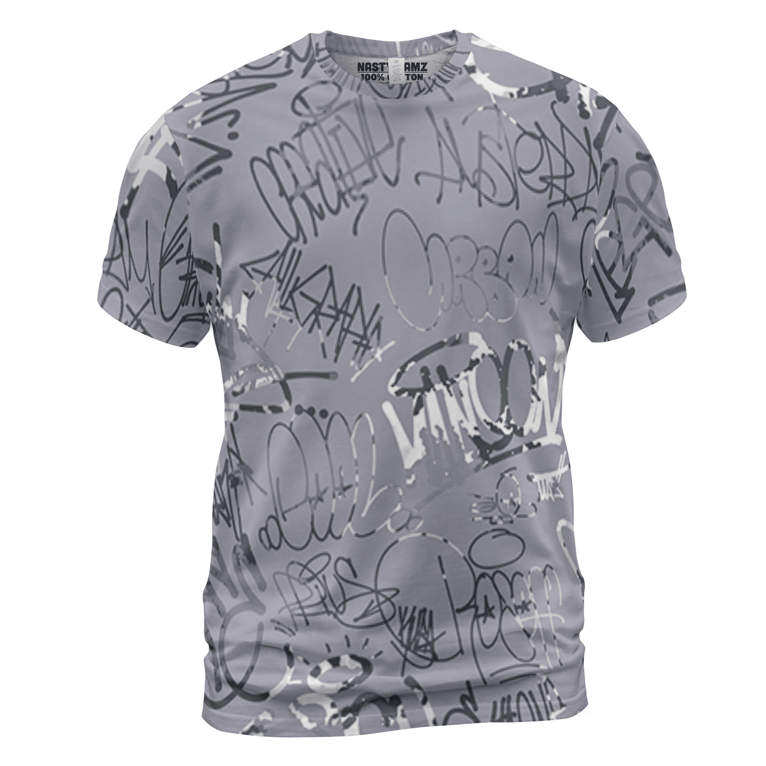 Stealth 14s T Shirt Match 23 Hiphop 3D All-Over Print Graffiti Pattern - NastyJamz