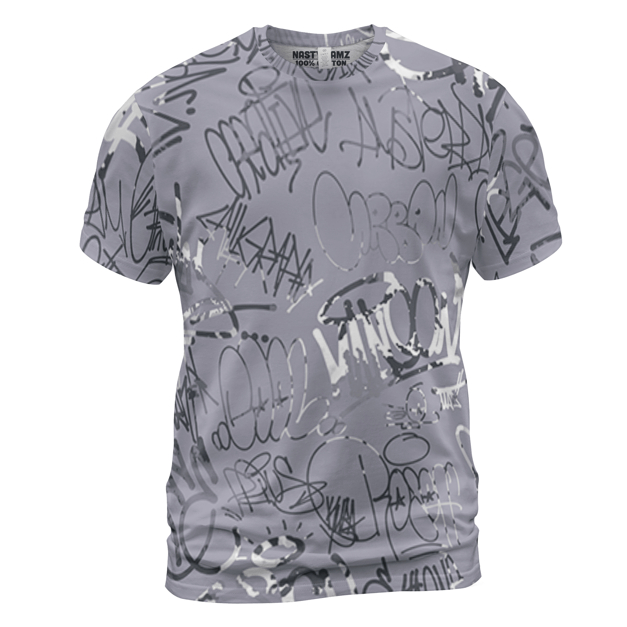 Stealth 14s T Shirt Match 23 Hiphop 3D All-Over Print Graffiti Pattern - NastyJamz
