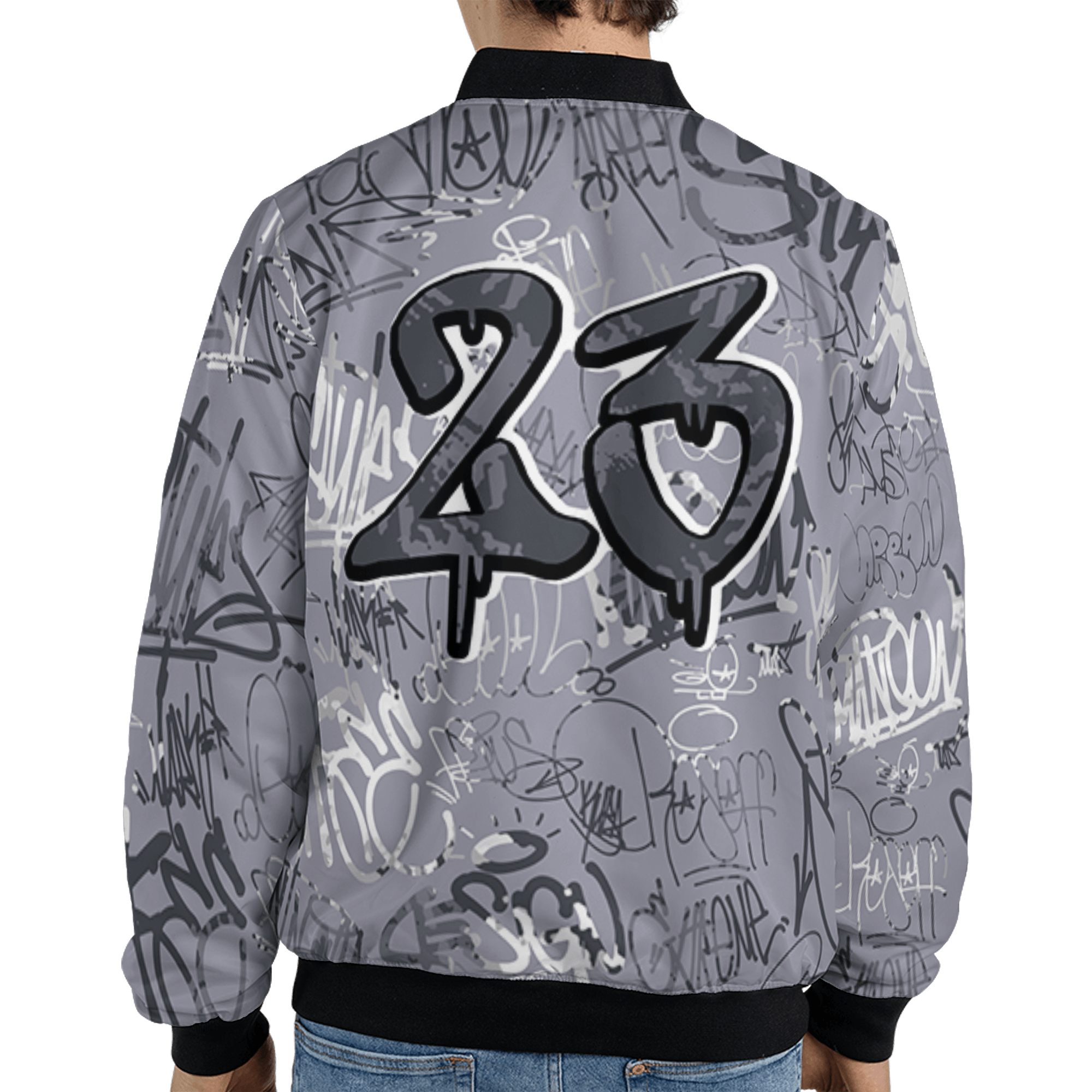 Stealth 14s Jacket Match 23 Hiphop 3D All-Over Print Graffiti Pattern - NastyJamz