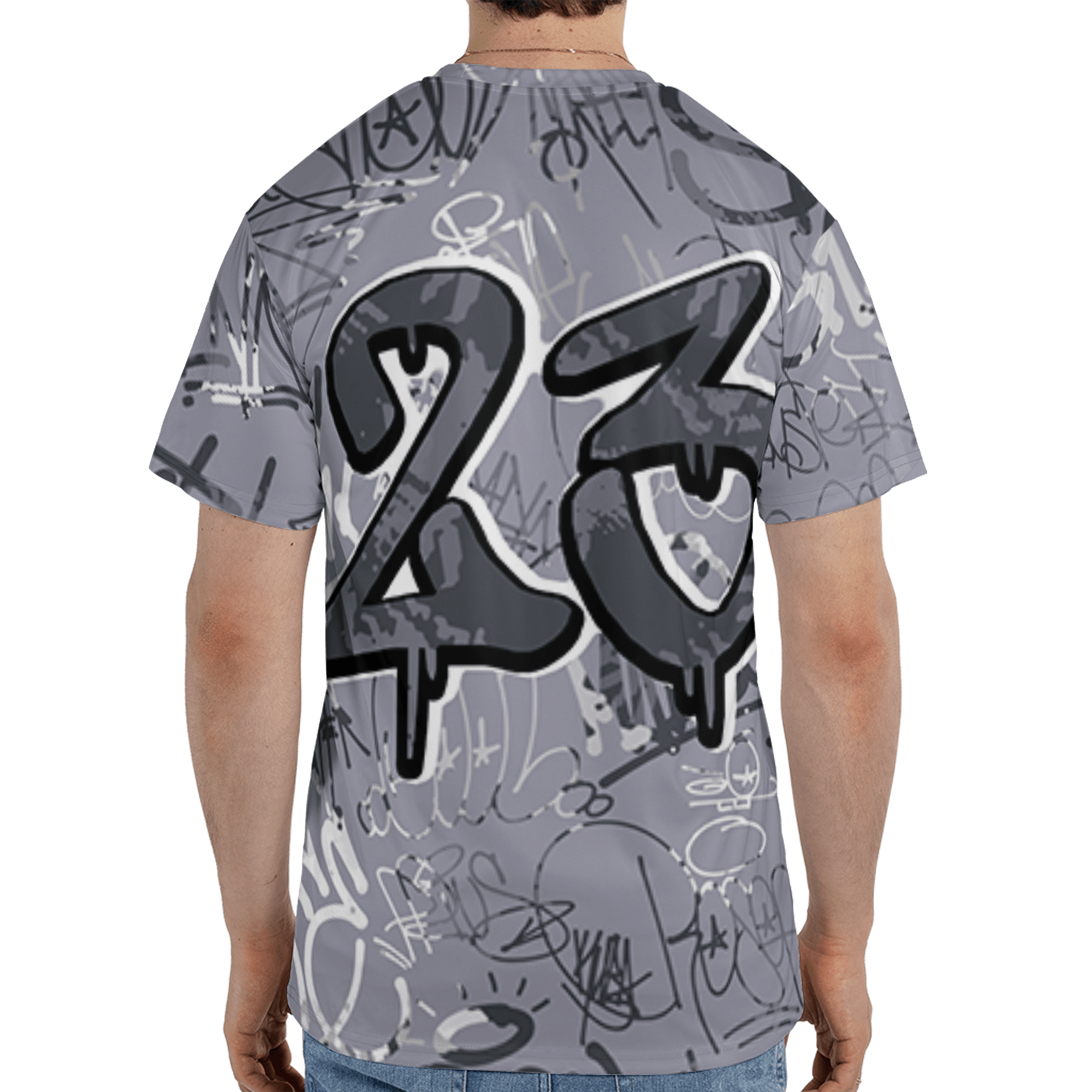 Stealth 14s T Shirt Match 23 Hiphop 3D All-Over Print Graffiti Pattern - NastyJamz
